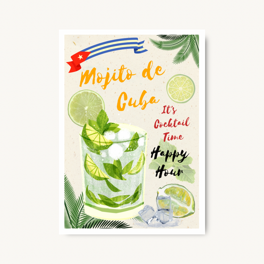 Mojito de Cuba Cocktail Art Print