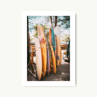 Surfboard Rack Beach Photography Print