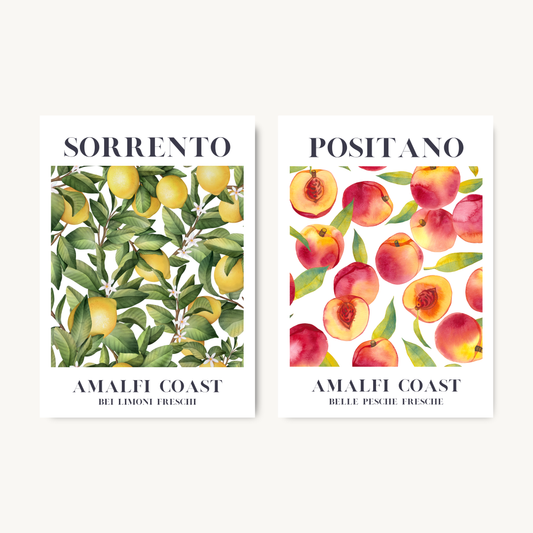 Set of 2 Sorrento & Positano Amalfi Fruit Prints