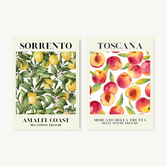 Set of 2 Sorrento & Toscana Fruit Market Prints