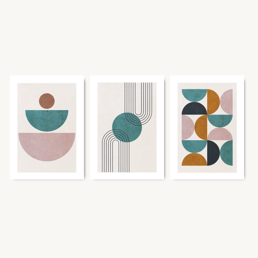 Set of 3 Modern Geometric Prints