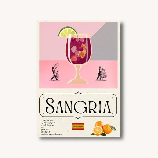 Vintage Sangria Cocktail Art Print