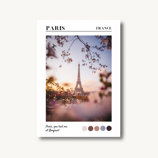 Paris Eiffel Tower Sunset Print
