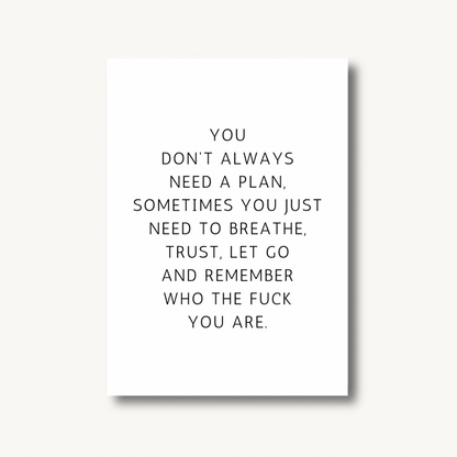You Don't Always Need A Plan Print