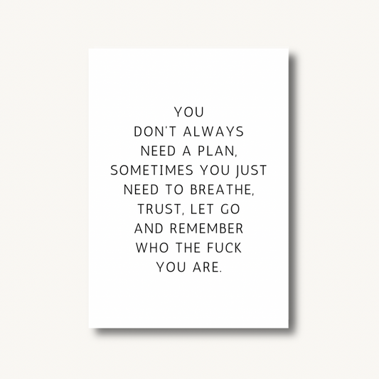 You Don't Always Need A Plan Print