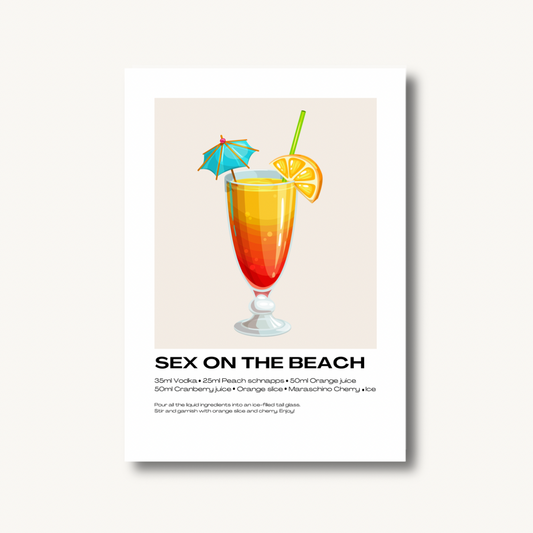 Sex on the Beach Cocktail Print