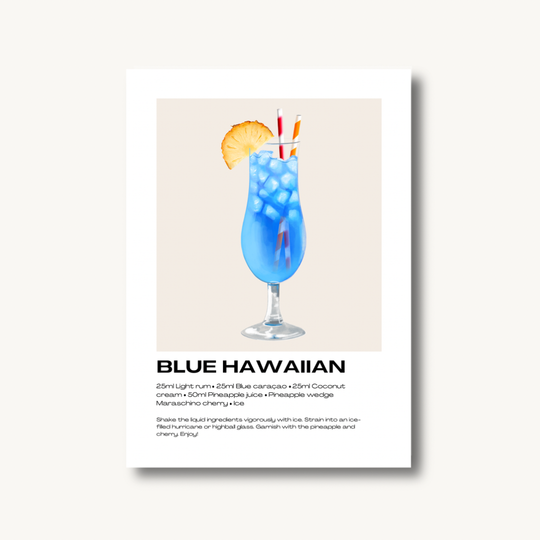 Blue Hawaiian Cocktail Print