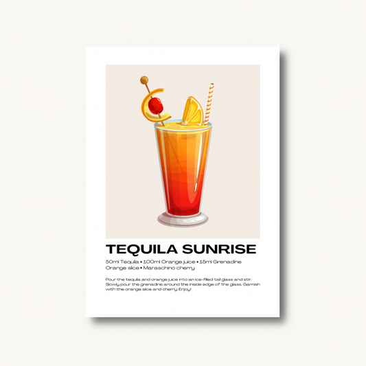Tequila Sunrise Cocktail Print