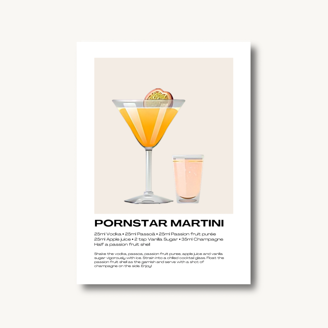 Pornstar Martini Cocktail Print