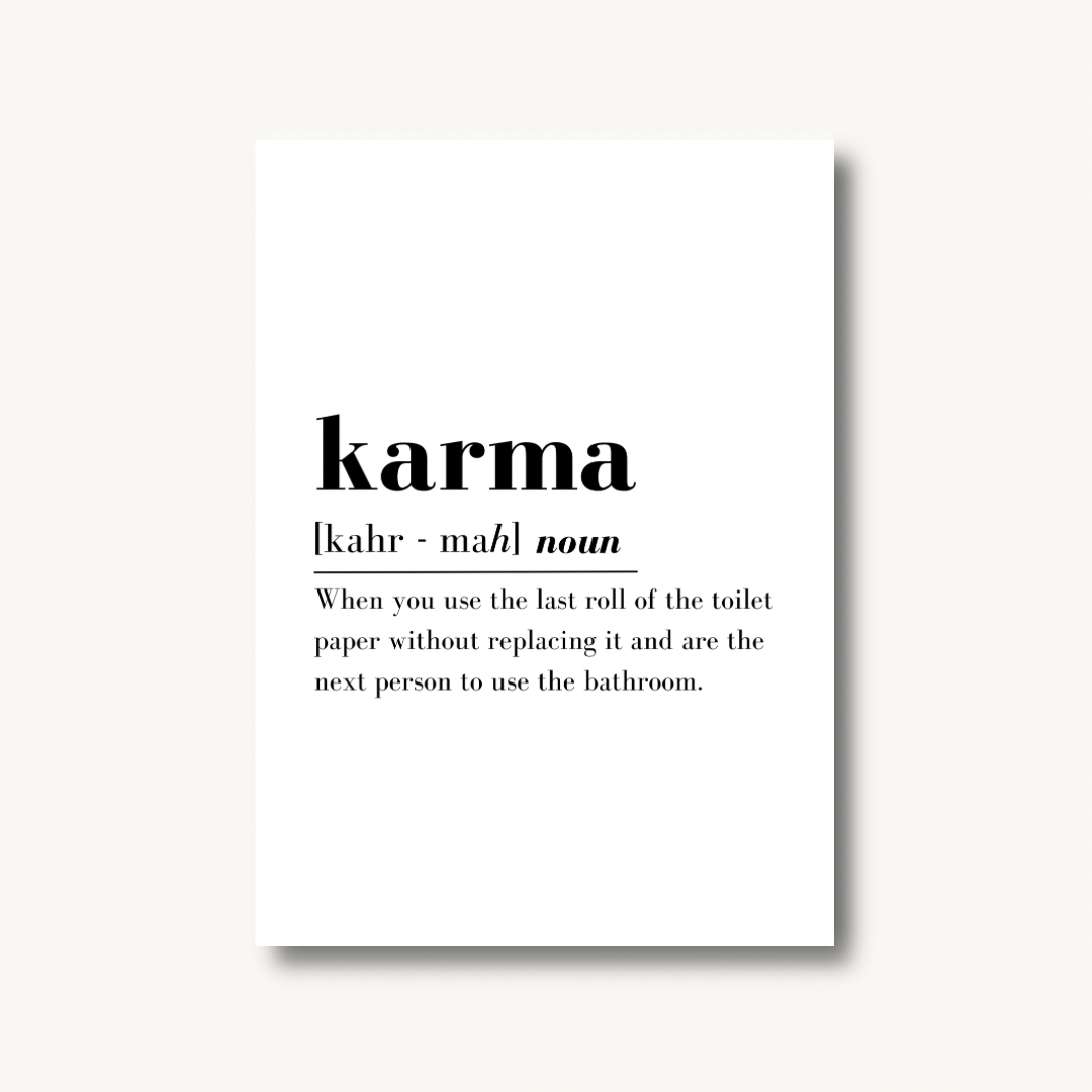Karma Definition Quote Print