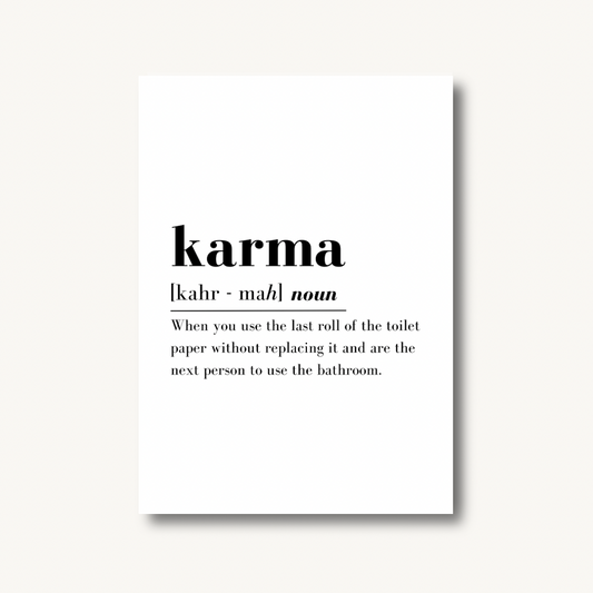 Karma Definition Quote Print