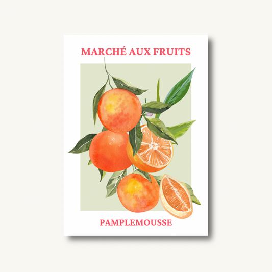 French Fruit Market Grapefruit Print