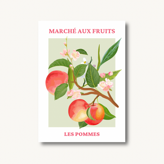 French Fruit Market Les Pommes Print