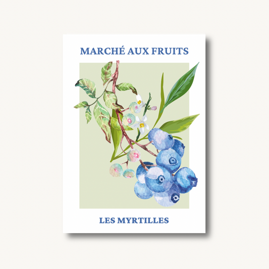 French Fruit Market Blueberry Print