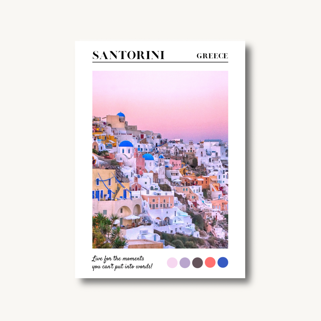 Santorini, Greece Travel Print