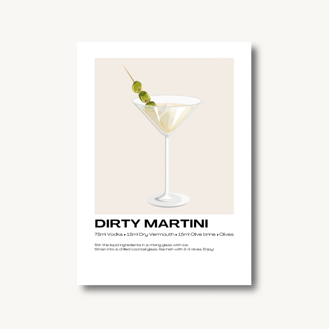 Dirty Martini Cocktail Print