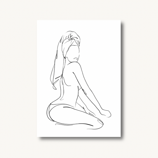 Minimalist Female Line Art Print