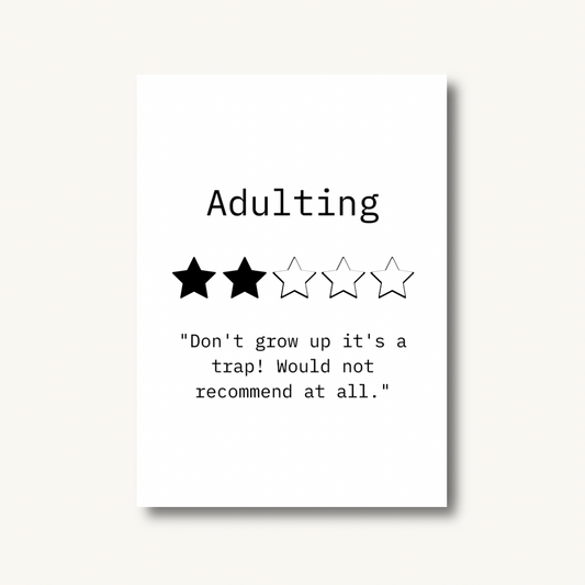 Adulting 2-Star Review Print
