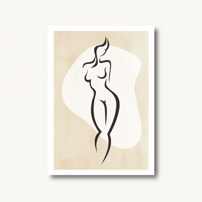 Abstract Curves Line Art Print