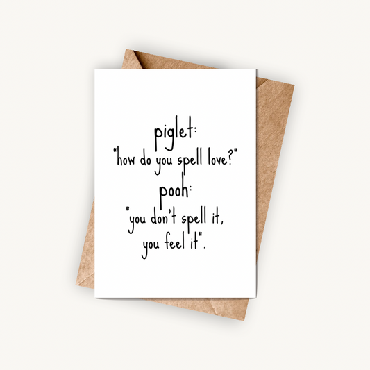 How Do You Spell Love?, A6 Greeting Card