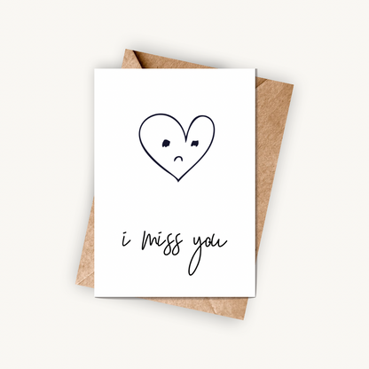 I Miss You, A6 Greeting Card