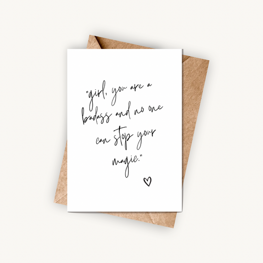 Girl, You Are A Badass, A6 Greeting Card