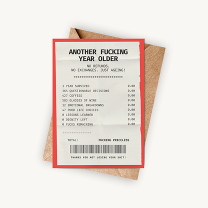 Funny Birthday Card, Another F*cking Year Older, A5 Birthday Card