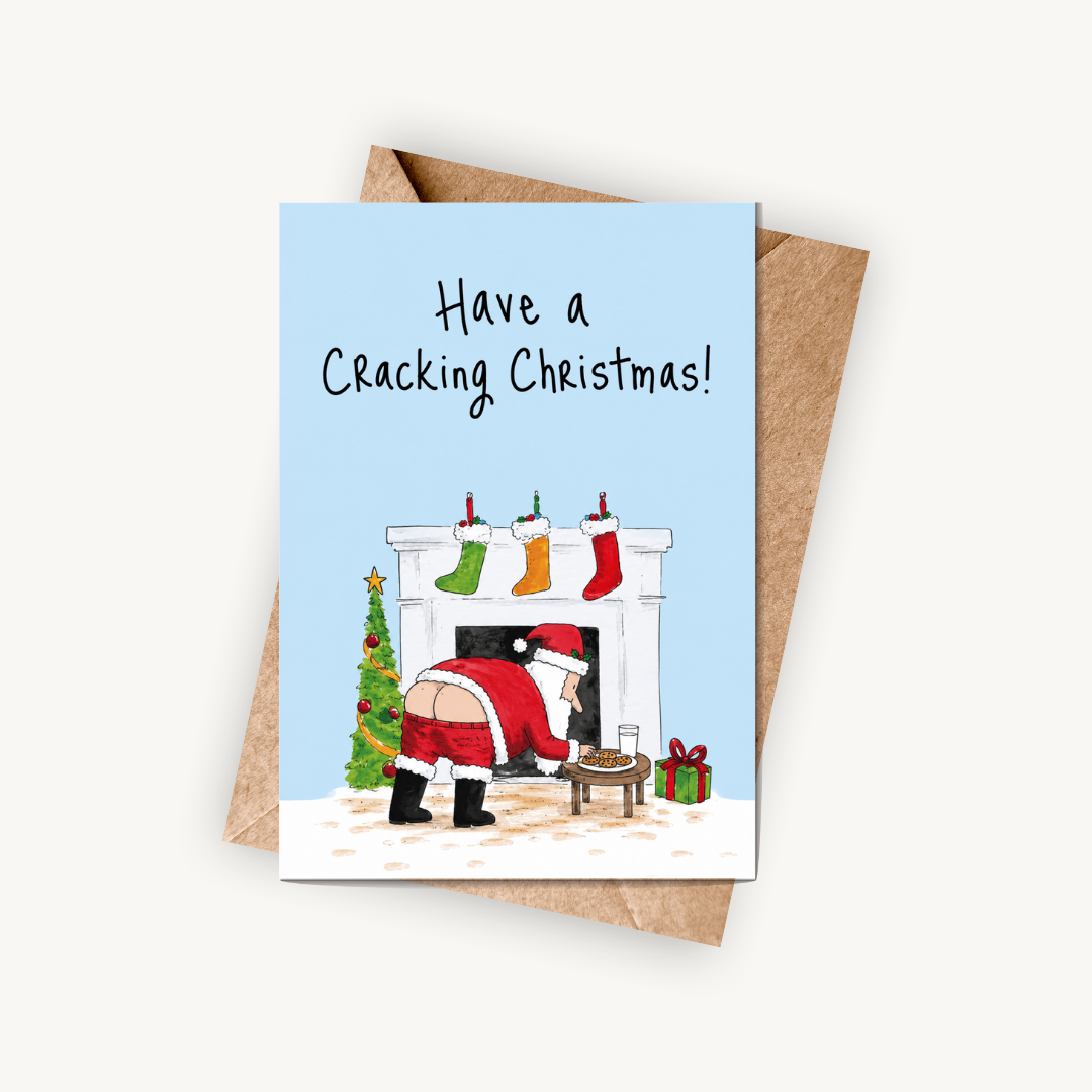 Funny Christmas Card, Have A Cracking Christmas, A5 Greeting Card