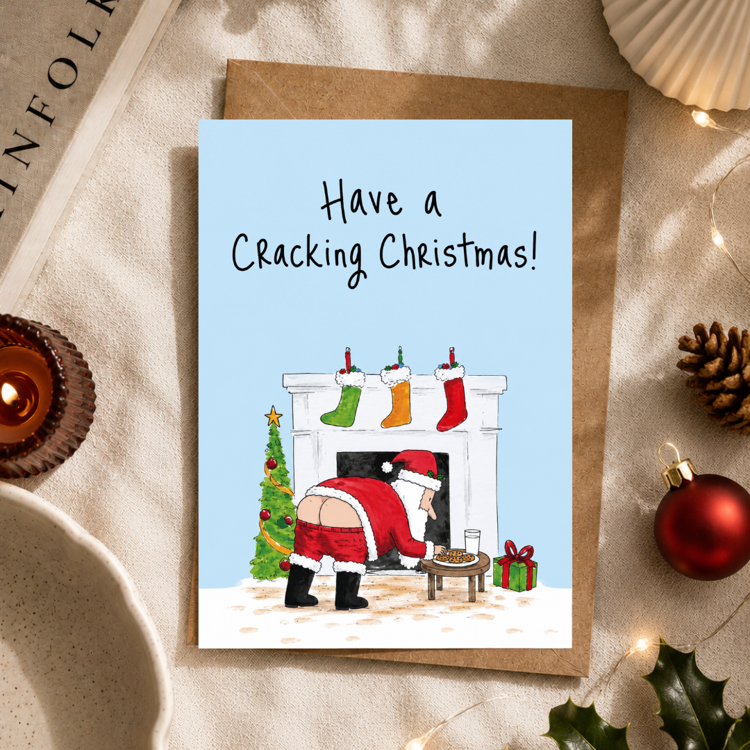 Funny Christmas Card, Have A Cracking Christmas, A5 Greeting Card