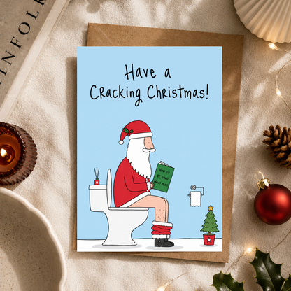 Funny Christmas Card, Have A Cracking Christmas, A5 Greeting Card