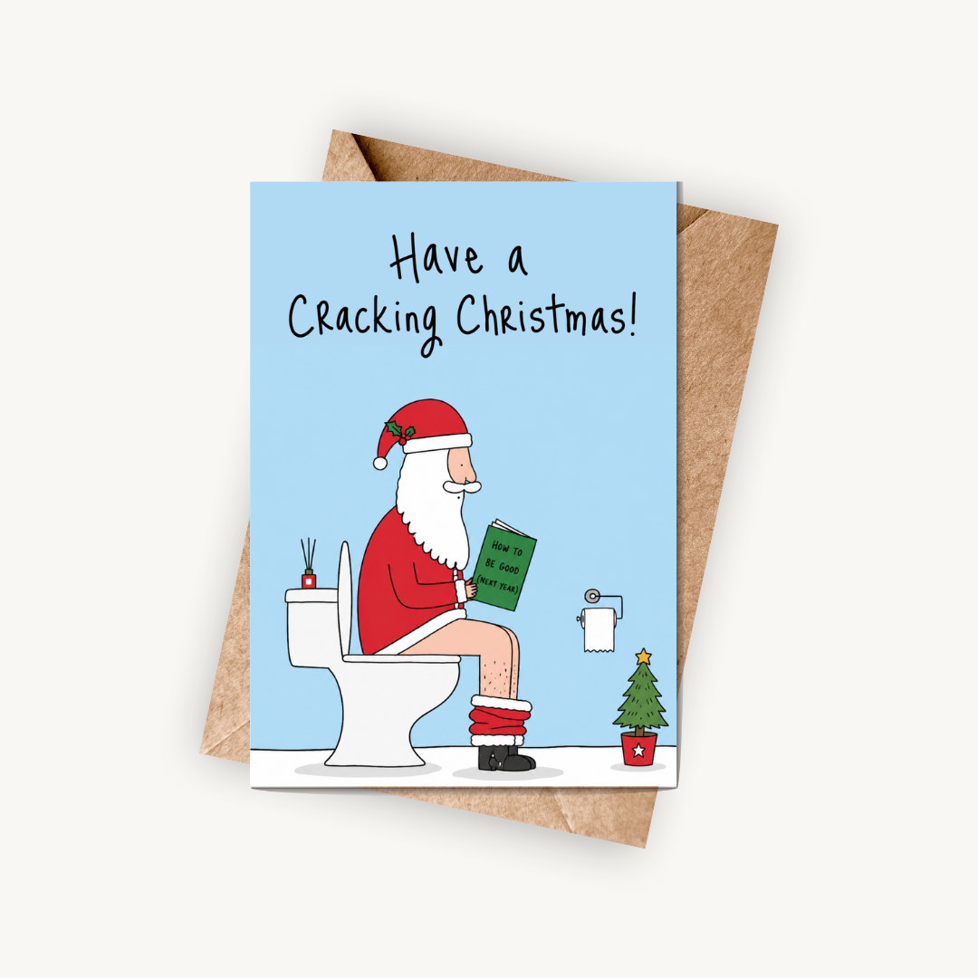 Funny Christmas Card, Have A Cracking Christmas, A5 Greeting Card
