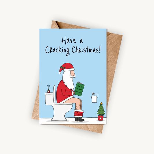 Funny Christmas Card, Have A Cracking Christmas, A5 Greeting Card