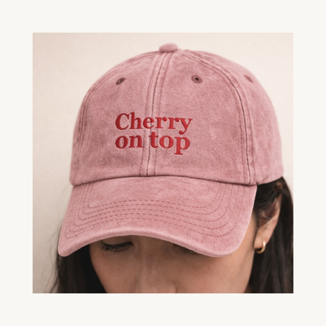 Cherry On Top, Vintage-Style Pink Cap