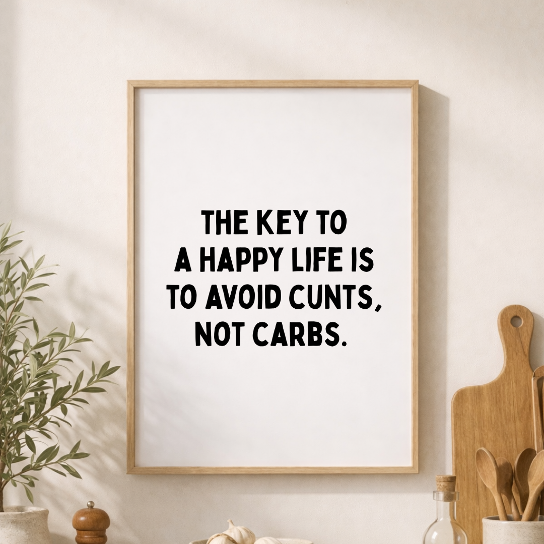 The Key to A Happy Life Print