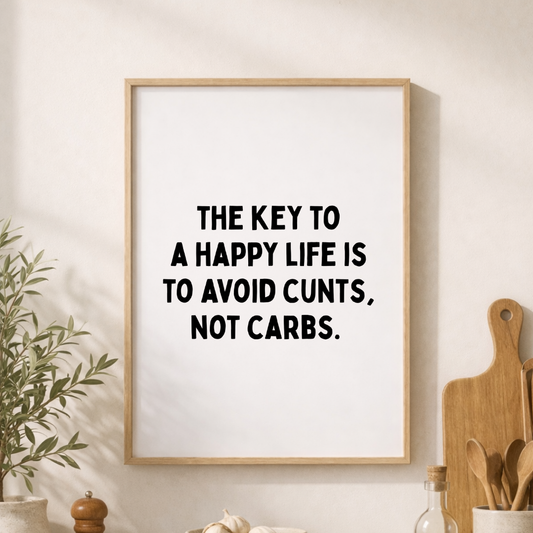 The Key to A Happy Life Print