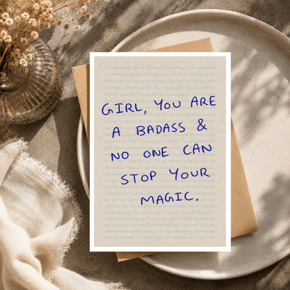 Encouragement Card, Girl You Are A Badass, A5 Greeting Card