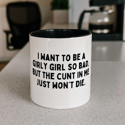 Girly Girl With Attitude, 11oz Ceramic Mug