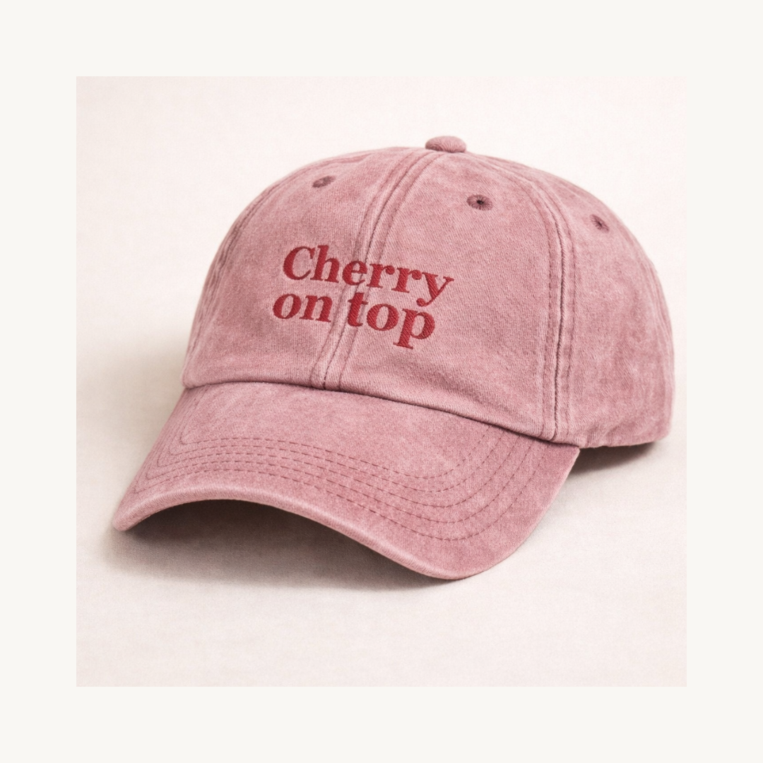 Cherry On Top, Vintage-Style Pink Cap