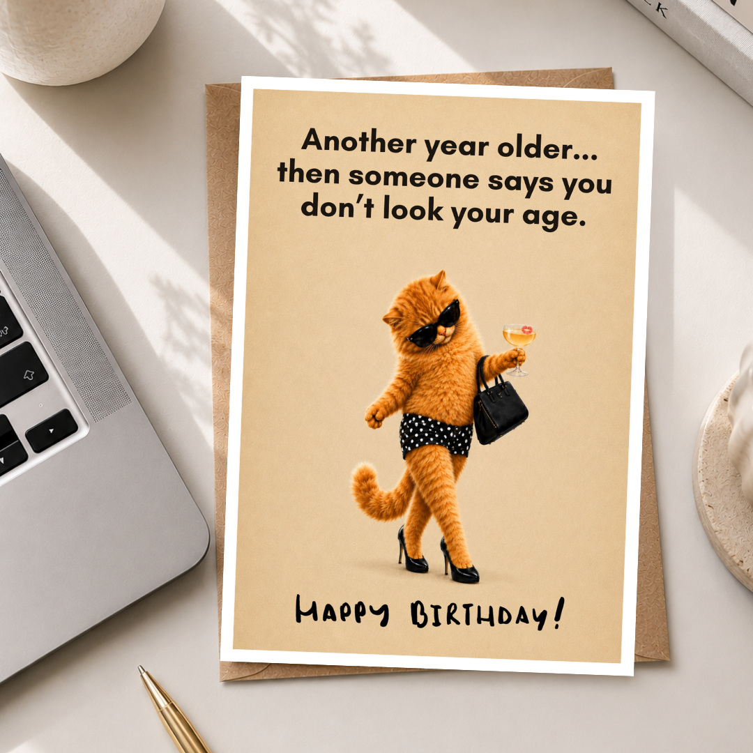 Funny Birthday Card for Her, You Don't Look Your Age, A5 Greeting Card