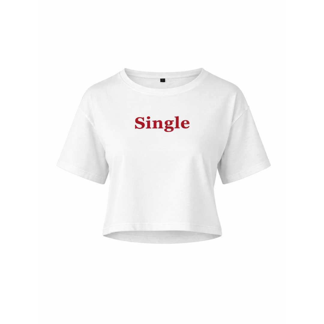 Single, White Cotton Crop Top