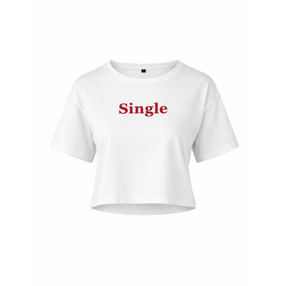 Single, White Cotton Crop Top