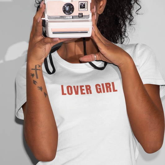 Lover Girl, Organic White Cotton T-Shirt