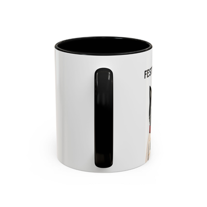 Funny Christmas Cat Mug, Festive As F*ck, 11oz Ceramic Mug