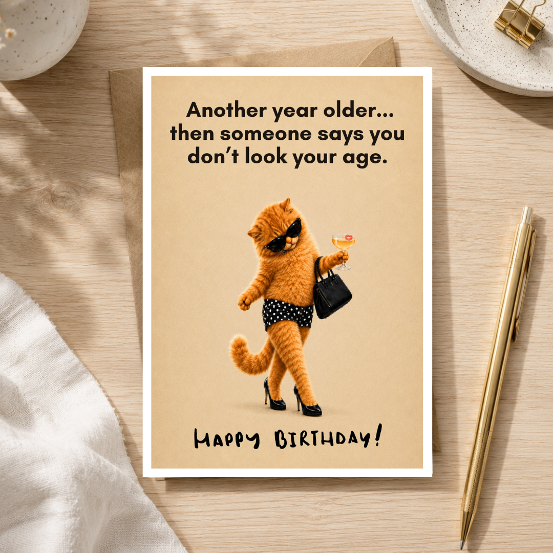 Funny Birthday Card for Her, You Don't Look Your Age, A5 Greeting Card