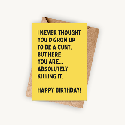 Funny Birthday Card for Friend, Absolutely Killing It, A5 Greeting Card