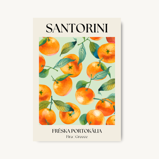 Santorini Greece Fruit Market Print