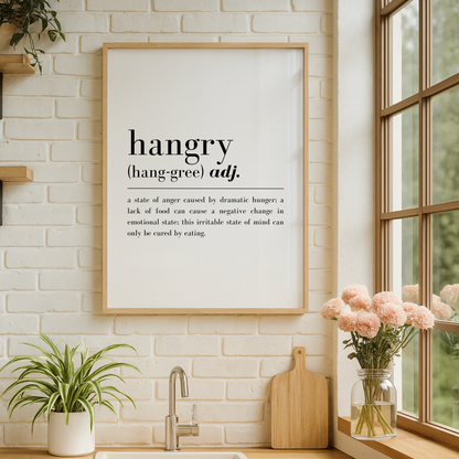 Hangry Definition Quote Print