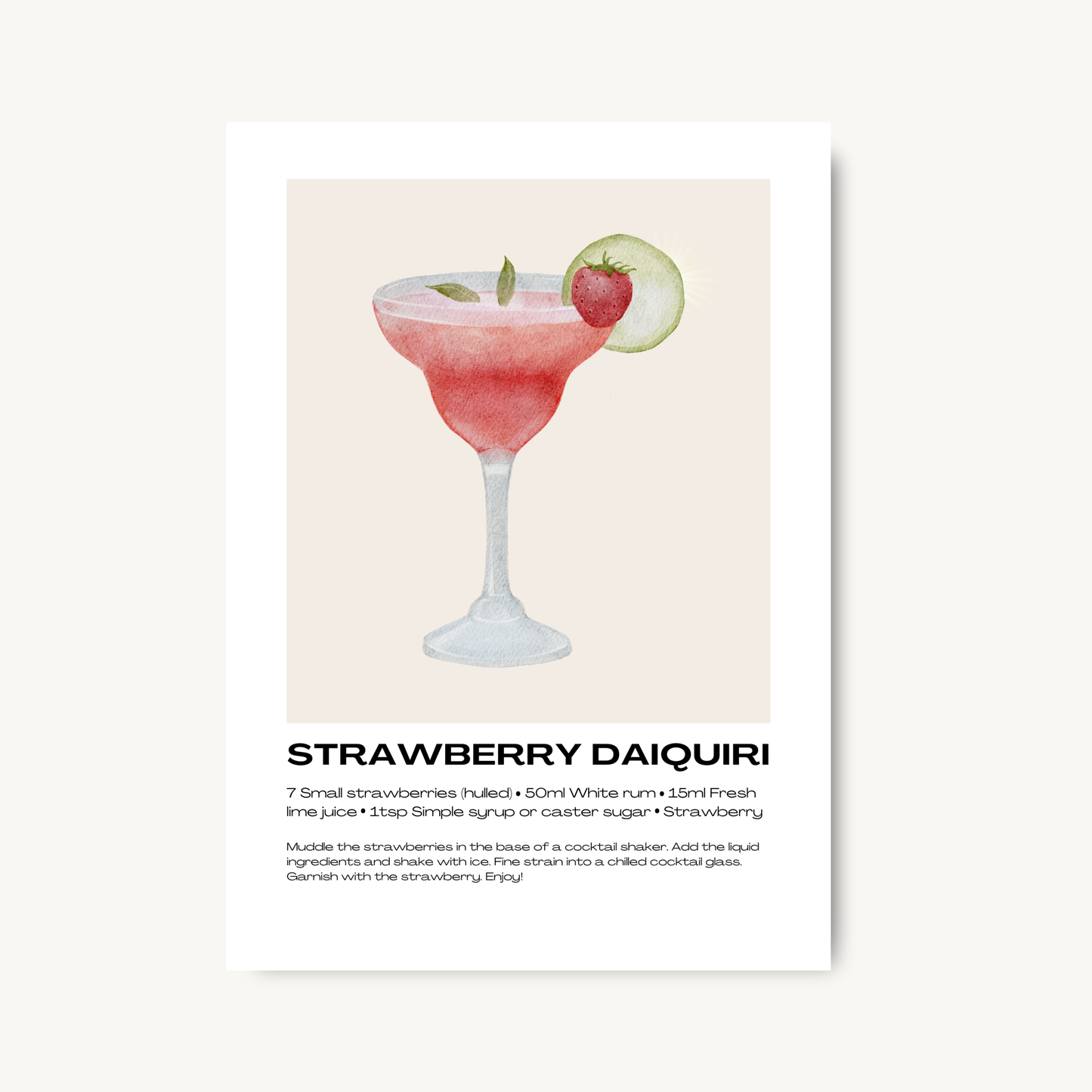 Strawberry Daiquiri Cocktail Print