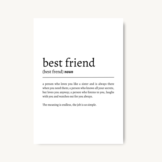 Best Friend Definition Print