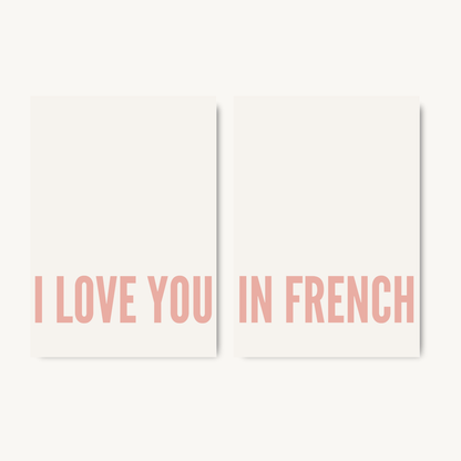 Set of 2 I Love You in French Prints